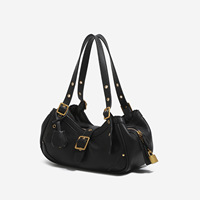 Sac bandoulière rétro chic de style américain à deux couches pour femme, nouvelle collection été 2026, sac de motard tendance à porter sous le bras, sac fourre-tout à l'épaule
