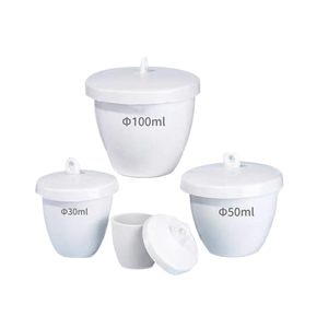 ถ้วยหลอมอลูมินาพอร์ซเลน 25 30 50 มล. ทนความร้อนสูง สำหรับสารเคมีในห้องปฏิบัติการ พร้อมฝาปิด แพ็ค 10 ชิ้น - Product Image 3