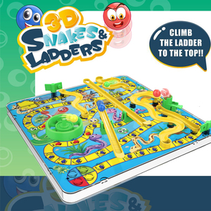 Échelle 3D serpent et échelle 3D pour enfant, jeu de société de dessin animé, jeu <span class=keywords><strong>d</strong></span>'échecs, famille, <span class=keywords><strong>4</strong></span> <span class=keywords><strong>joueurs</strong></span> - Product Image 4