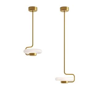 Modern Minimalist Pendant <b>Light</b> Gold E27 LED Long Shape Bedroom Study <b>Lighting</b> - Product Image 3