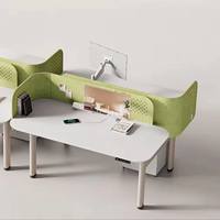 Écran de bureau en forme de L, écran de bureau sculpté CNC, panneau acoustique d'intimité, 100% feutre PET, fibre de polyester, cloison de bureau OEM