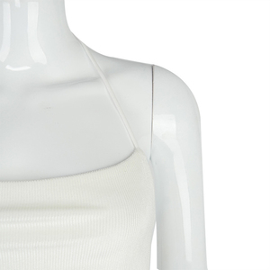 Venta al por mayor de moda volver Club ropa <span class=keywords><strong>Halter</strong></span> <span class=keywords><strong>blanco</strong></span> sin mangas Irregular <span class=keywords><strong>Top</strong></span> de las mujeres <span class=keywords><strong>Top</strong></span> Sexy. - Product Image 5