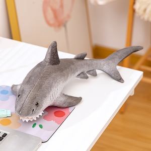 Juguetes de Peluche de Tiburón Gris al por Mayor, Realistas, Bestia Oceánica Feroz de la Vida <span class=keywords><strong>Real</strong></span>, Dientes Afilados, 60 cm, Lindo Peluche de Tiburón Grande - Product Image 5
