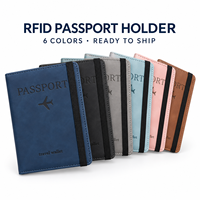 Porte-passeport en cuir PU très vendu en stock, étui multifonctionnel anti-RFID, peut stocker des cartes SIM et des documents