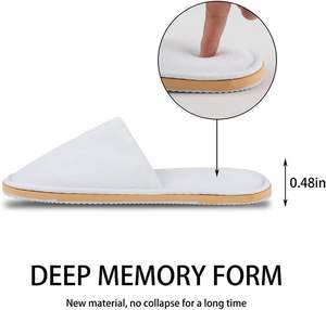 Pantuflas Desechables de Algodón Cómodas para Spa, Pantuflas Desechables Unisex Antideslizantes al por Mayor para Huéspedes, para Uso en Casa, Hotel, Viajes y Tren - Product Image 2