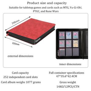   Classeur de cartes à collectionner Top Loader 9 poches PU 252 cartes 3x4 avec fermeture éclair pour Monster Yu-Gi-Oh CCG PTCG Comic Trading Collection - Product Image 2
