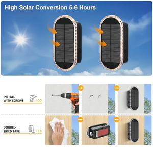 Lámpara Solar de Pared al por Mayor, Regulable, LED con Luz Arriba y Abajo, 3 Modos, Impermeable, Blanco Cálido/<span class=keywords><strong>Neutro</strong></span>, Aplique de Pared para Jardín, Balcón, Valla - Product Image 4