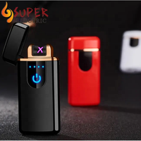 Vente chaude Électronique Double Arc Briquet Batterie Rechargeable Coupe-Vent Étanche USB Briquet Pour Cigarettes Briquets