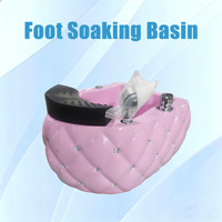 Bassin de spa pour les pieds en acrylique avec lumières de massage et jets pour salon de beauté