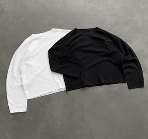 T-shirt Oversize en Coton 100% de Haute Qualité, Blanc Uni, Manches Longues, Col Rond, Tricoté, Décontracté, Unisexe, Personnalisable avec Logo, Livraison Rapide - Product Image 5