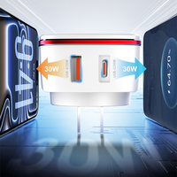 Chargeur rapide LDNIO A2405C 30W PD QC 3.0, adaptateur de voyage universel ignifuge V-0 avec prise interchangeable EU/UK/US