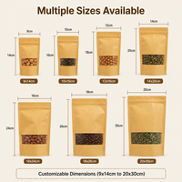 Sachet Doypack Personnalisé en Papier Kraft avec Fenêtre Transparente pour Emballage Alimentaire – Sachets Imprimables Premium pour Aliments