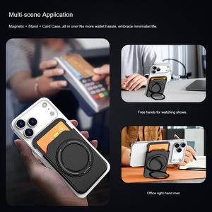 Cartera Magnética Delgada con Soporte para Tarjetas y Rotación de 360 Grados, Venta al por Mayor °   Soporte Móvil Universal Giratorio para iPhone 16 Pro para <span class=keywords><strong>Samsung</strong></span> Grip - Product Image 4
