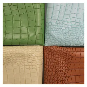 2024 le nouveau processus de gaufrage de crocodile en tissu de cuir synthétique PU de mode convient à la décoration de sacs et de chaussures de dame