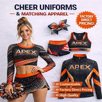 Ensemble de vêtements d'entraînement de cheerleading personnalisé sublimé avec soutien-gorge de sport à dos croisé et short respirant pour l'entraînement de cheerleading All Star