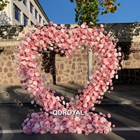 Décoration de mariage style Saint-Valentin français, arche florale en forme de cœur blanc pour événements de mariage et de demande en mariage