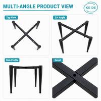 Base de chaise conique à 4 pieds en métal moulé noir, fournie par l'usine, pour chaise de salle à manger