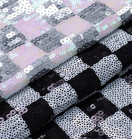 Fournisseur d'usine : Tissu en maille de tulle respirant, infroissable, avec broderie de sequins