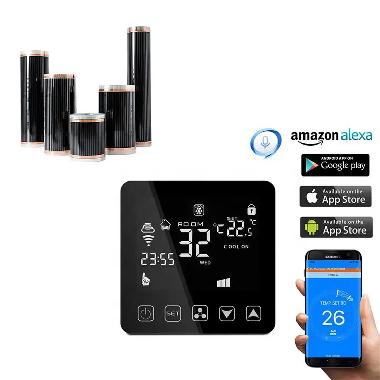 תרמוסטט האלחוטי Wifi חכם בקר טמפרטורת חדר טרמוסטט לרצפה גז הדוד עובד עם Alexa Google בית