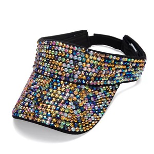 <span class=keywords><strong>Visière</strong></span> de soleil brillante en strass pour <span class=keywords><strong>femme</strong></span>, casquette de baseball ouverte en cristal scintillant, chapeau de soleil à dessus ouvert anti-UV pour l'été, la plage et le <span class=keywords><strong>golf</strong></span> - Product Image 2