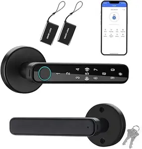 electronics handle lock tt keyless biometric door smart digital fingerprint ic card fingerprint keyless smart door handle lock