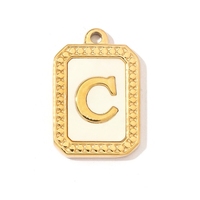 Pendentif Rétro Fait Main DIY en Forme de Coquille Croissant avec Breloque 26 Lettres, en Acier Inoxydable Poli, Accessoire de Bijoux de Mode pour Initiales