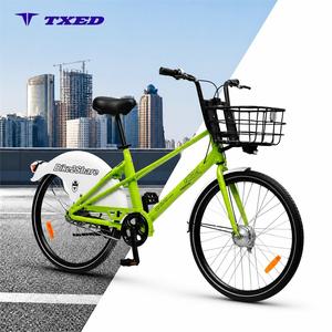 Système de vélo public urbain à vitesse unique TXED Premium à louer, cadre en alliage d'aluminium entièrement antichoc, partage de vélos - Product Image 1