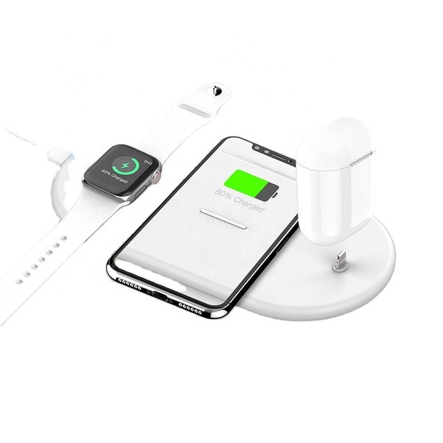 10W Fast Charging Wireless Charger Station 3 in 1 Wireless Charger Stand for Smart Watch Charging for Headphone for Cell Phone