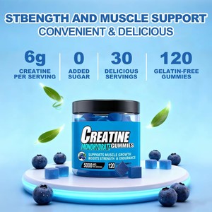 Caramelle Gommose Vegane di Creatina Monoidrato OEM ODM GMP 5000mg per Crescita Muscolare Senza Zucchero 120 Pezzi Grado Alimentare per Uomini - Product Image 3