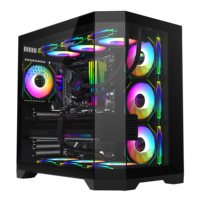 Nouveau Design Mode Boîtier PC Gaming 3 Panneaux en Verre Trempé Boîtier Haut de Gamme pour PC Radiateur 360mm Forme Aquarium pour Joueur