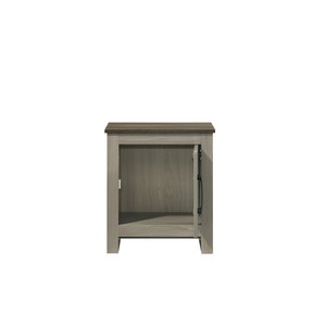 Nilda 16W Gray Oak End Table Side Table Nightstand With Cabinet <b>Door</b> - Product Image 4