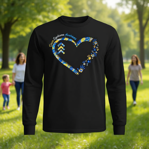 Camiseta de manga larga con diseño de corazón para concienciación sobre el síndrome de Down, para caridad y apoyo - Product Image 3