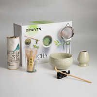 Lot de 7 accessoires de cérémonie pour bol à matcha avec logo personnalisé, fouet japonais en bambou organique, ensemble d'outils pour le thé et le café avec bec verseur