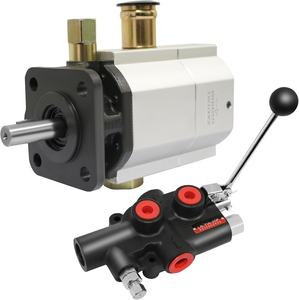 Bomba hidráulica para rajadora de leña de 16 GPM de 2 etapas con válvula de retención de control automático de 25 GPM, puerto de trabajo de 1/2 pulgada, bomba hidráulica con eje con llave de 1/8 pulgada - Product Image 1