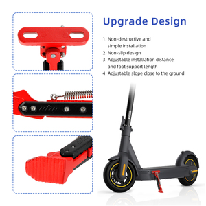 Ulip V2 17 CM Red Black <b>Adjustable</b> Fit for 9bot Max G30 Electric Scooter Kickstand Aluminum Foot Support <b>Footrest</b> Side Stand - Product Image 4