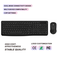 Ensemble clavier et souris sans fil 105 touches 2.4G double mode un récepteur multi-appareils touches séparées OEM vente en gros personnalisée