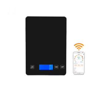 เครื่องชั่งน้ำหนักในครัวดิจิตอลแบบมืออาชีพพร้อมจอแสดงผล LCD เครื่องชั่งอาหารกระจกนิรภัยสำหรับวัดน้ำหนักด้วยแบตเตอรี่ - Product Image 1