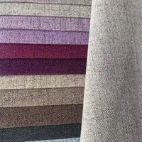 Tissu uni tissé 100 % polyester effet lin, résistant aux taches, style moderne et minimaliste, pour rideaux et coussins