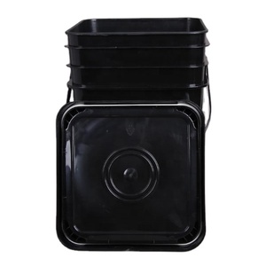 5 gallon 20L square red pail food grade pp large plastic buckets with lid