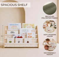 Étagère à livres en bois pour tout-petits, bibliothèque pour enfants à 4 niveaux orientée vers l'avant, organisateur de rangement de livres Montessori pour la crèche, la salle de jeux, la chambre à coucher