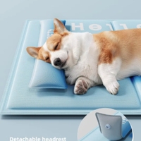 Tapis rafraîchissant pour animaux de compagnie, série Polaire, gel rafraîchissant pour l'été, pour chiens et chats, avec coussin de soutien pour le cou, respirant et imperméable, pour usage intérieur