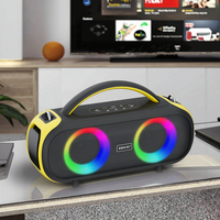 Enceintes de fête portables étanches IPX5 avec radio FM/WiFi, système 2.1 canaux 60W (B52)