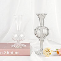 Haute qualité borosilicate décoration de la maison vases verre fleur vase mariages tabal décor verre bourgeon