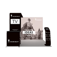 Stand d'exposition modulaire 10x10 portable sans outil, avec caisson lumineux SEG en aluminium rétroéclairé pour sublimation