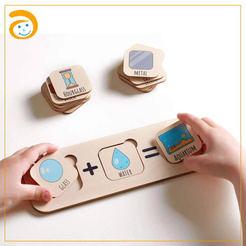 Лидер продаж, Дошкольное обучение, познавательная головоломка, деревянная буквенная карта с животными, деревянная коробка на заказ