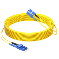 Câble de brassage fibre optique 1m (3ft) 2 fibres SC UPC Duplex vers SC UPC Duplex Monomode (OS2) Riser (OFNR) 2.0mm à gaine serrée Jaune