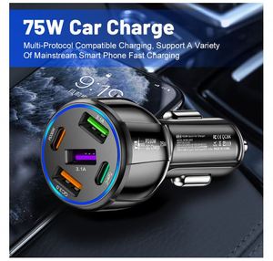 75W USB Car Chargers Type C Car Charger Fast <b>Charging</b> PD QC3.0 Phone Car <b>Adapter</b> for iphone - Product Image 5