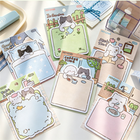 Bloc-notes en forme de chat, série Cat Life, 30 feuilles, notes autocollantes mignonnes de dessins animés d'animaux, papier décoratif pour scrapbooking