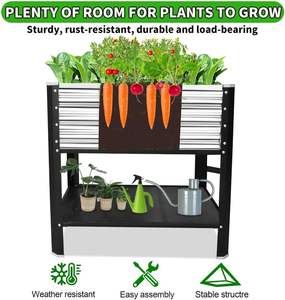 Jardinière surélevée en métal Megawodar, bac à plantes d'extérieur, capacité de 35 gallons, résistant à la rouille, argenté, petite taille, pour fleurs - Product Image 2