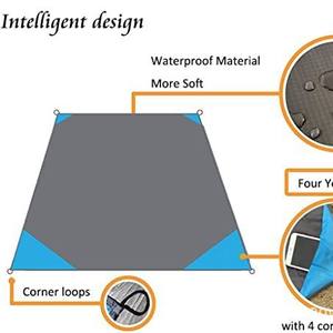 ผ้าห่มกลางแจ้ง WOQI ขนาด 71x55 นิ้ว รูปทรงสี่เหลี่ยมผืนผ้า ทำจากไนลอน กันทราย ใช้ปูปูนสำหรับตั้งแคมป์ ชายหาด เดินป่า ท่องเที่ยว สีฟ้าพีค็อก - Product Image 3
